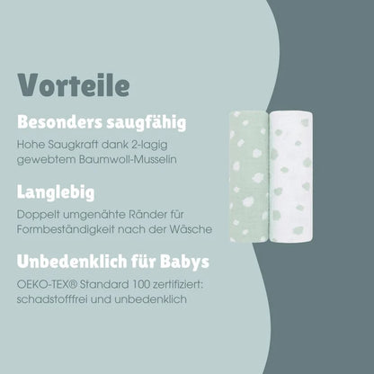 Spucktücher 2er Set - mint