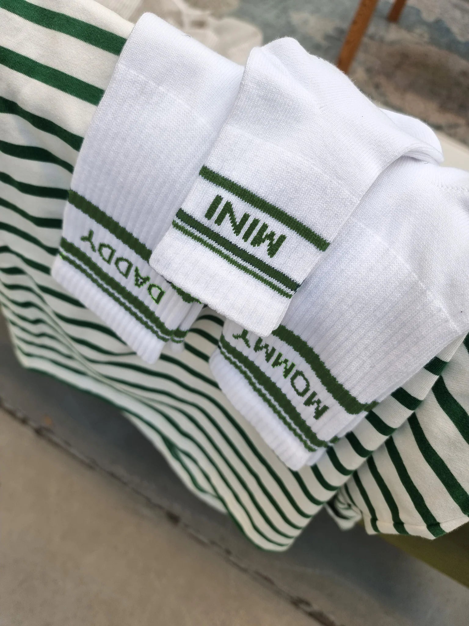 Socken MINI striped-green