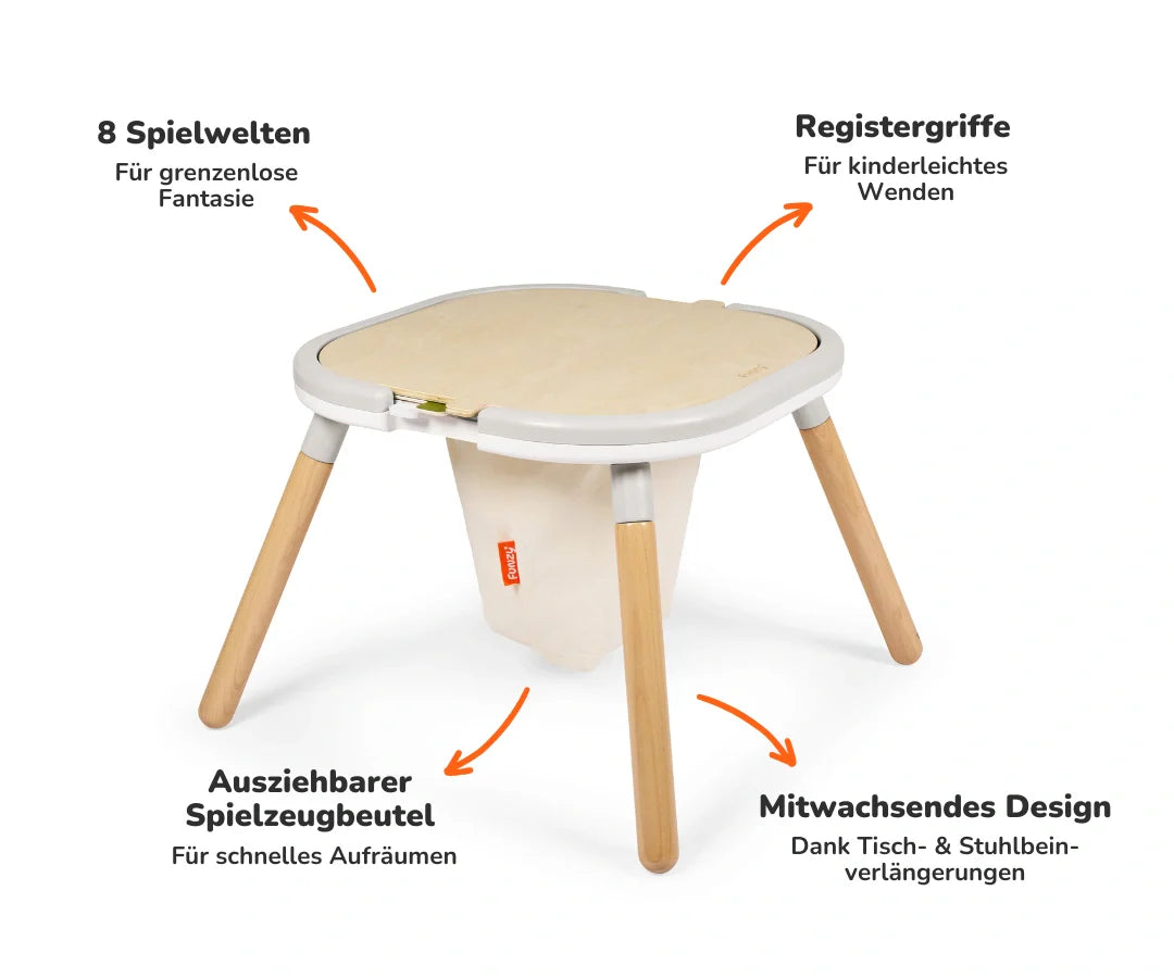 Funzy Spieltisch 8-in-1 System - Graphit Grau