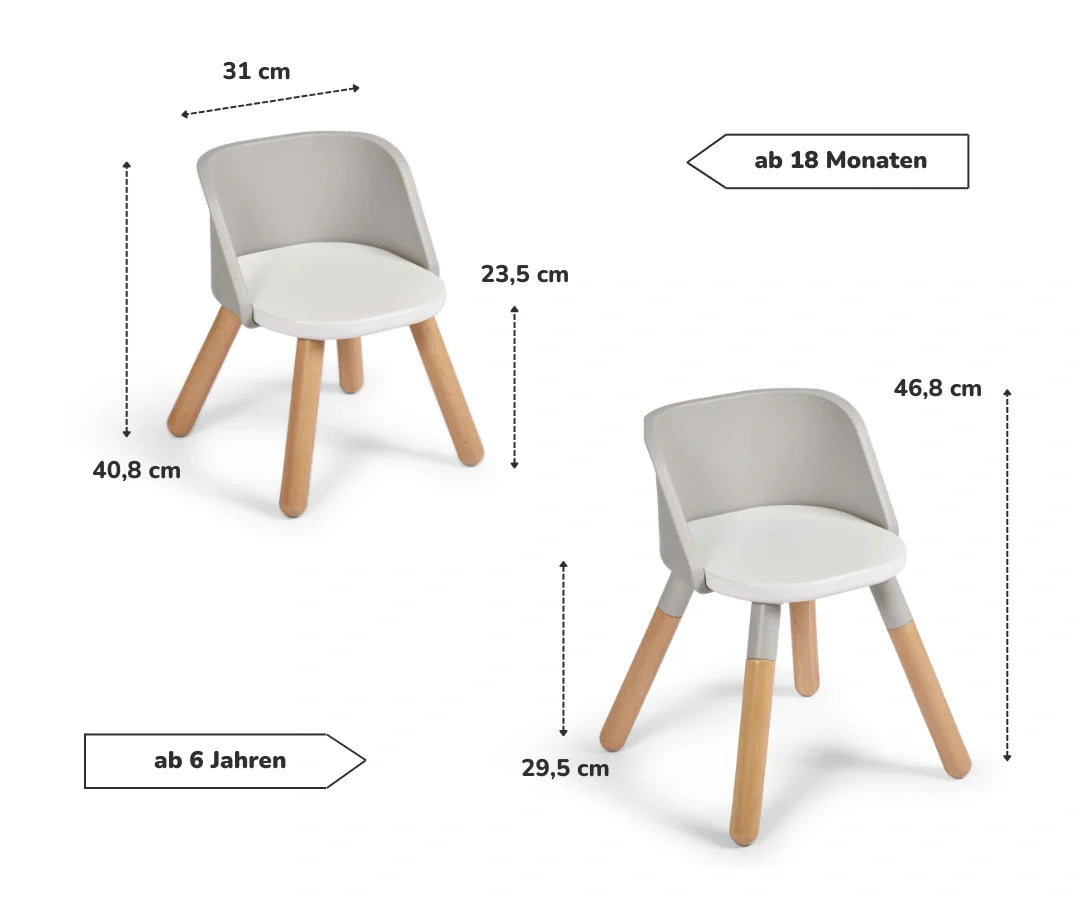 Funzy Spieltisch Stuhl - Graphit Grau