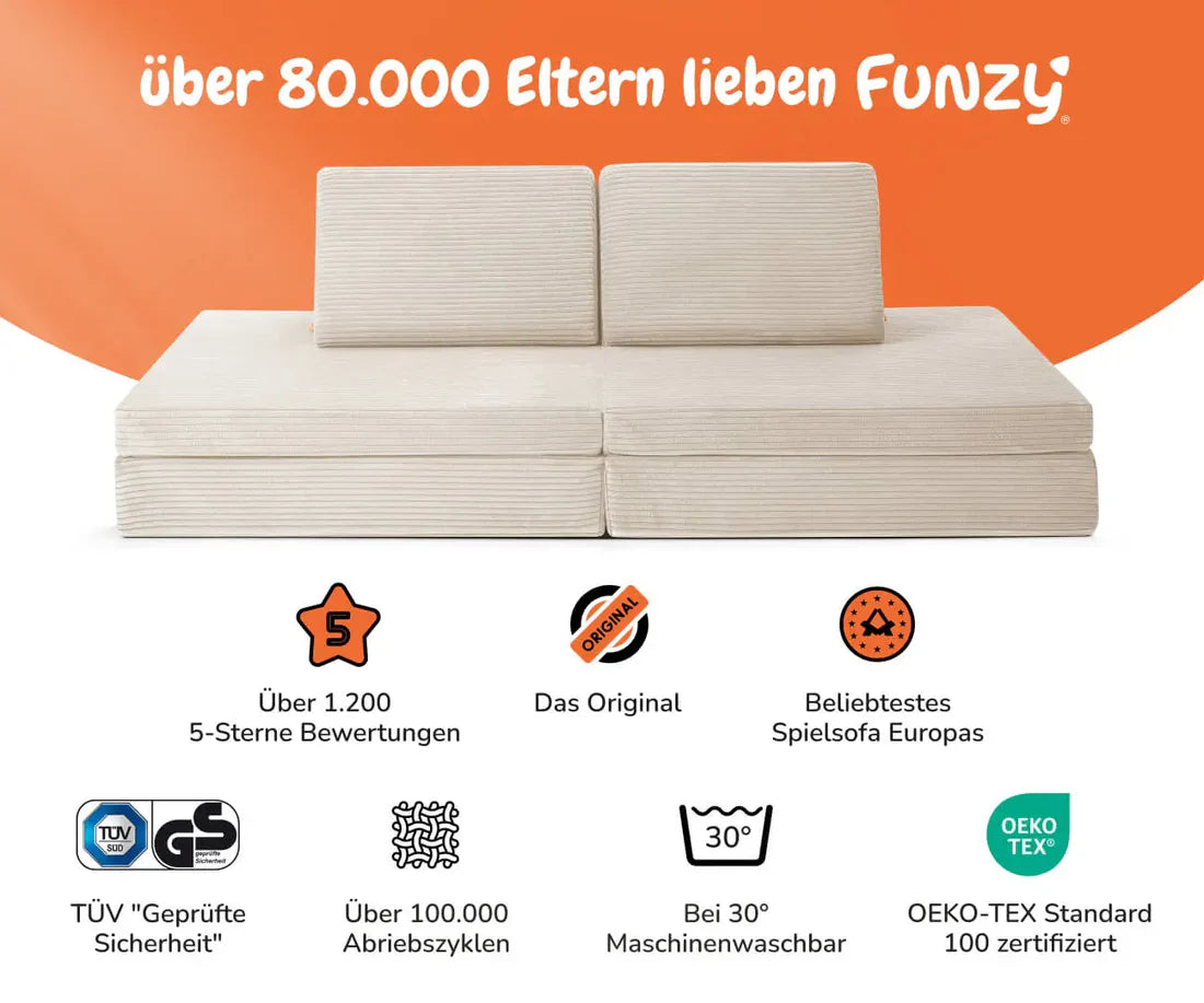 SPIELSOFA - Cord Creme Beige