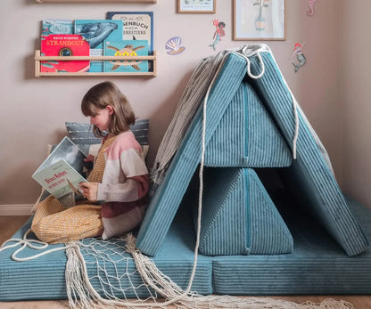 SPIELSOFA - Cord Lagune Blau