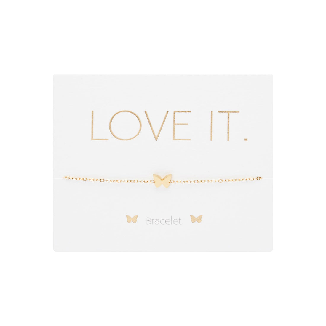 Armband - &quot;Love it.&quot; - Schmetterling