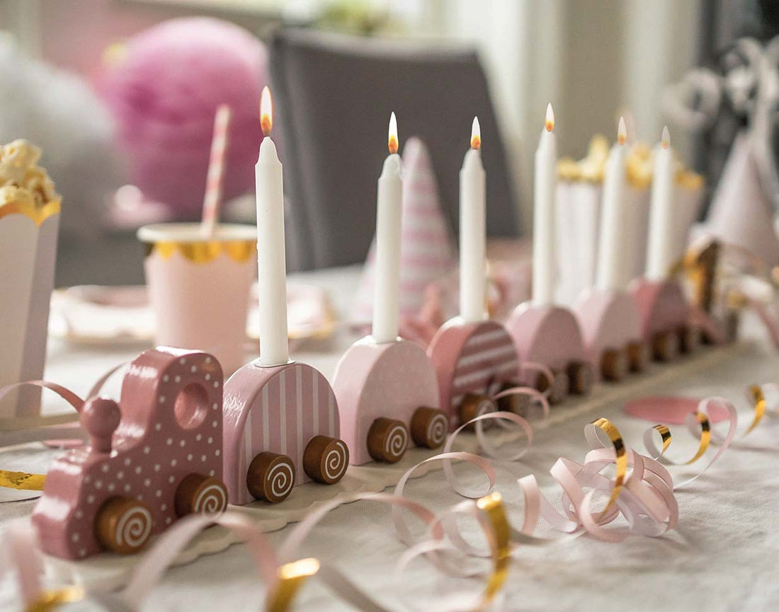 Geburtstagszug - mit Kerzenhaltern