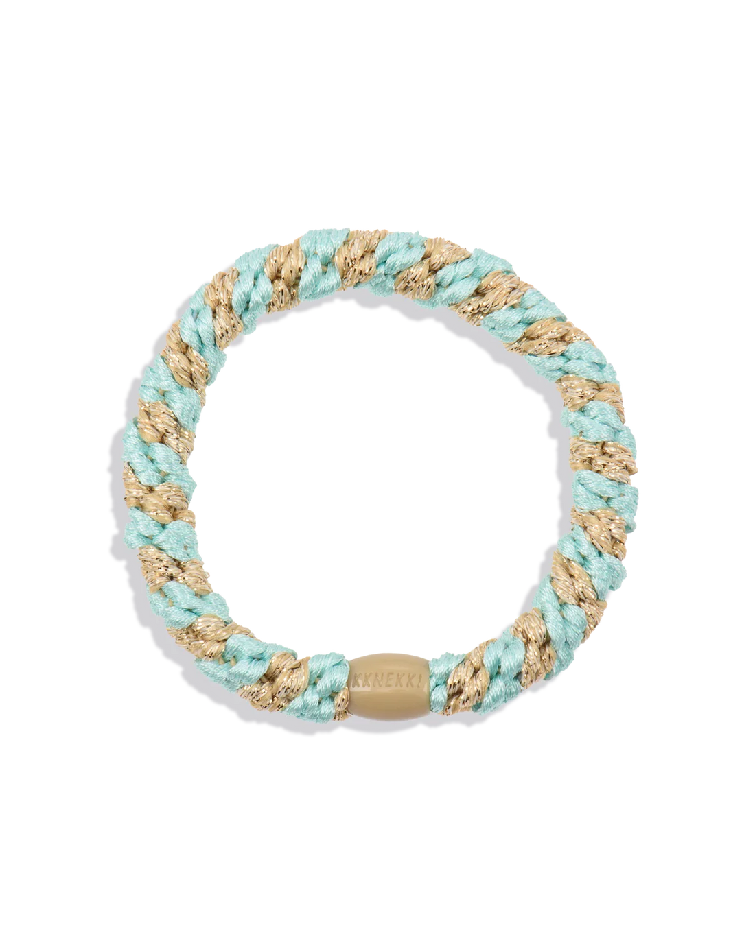 Haargummi - Peppermint beige glitter stripe