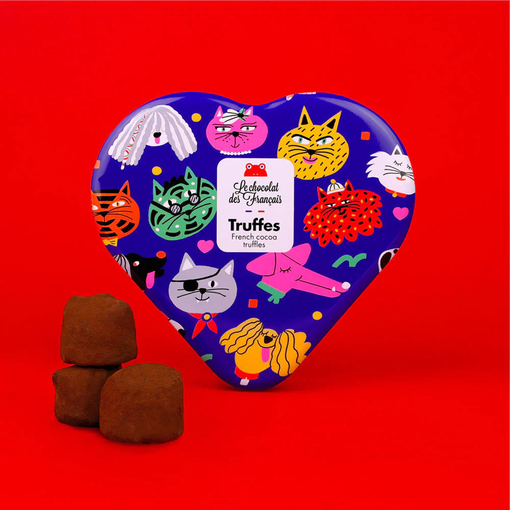 Le chocolat des Francais Herzbox mit Trüffeln