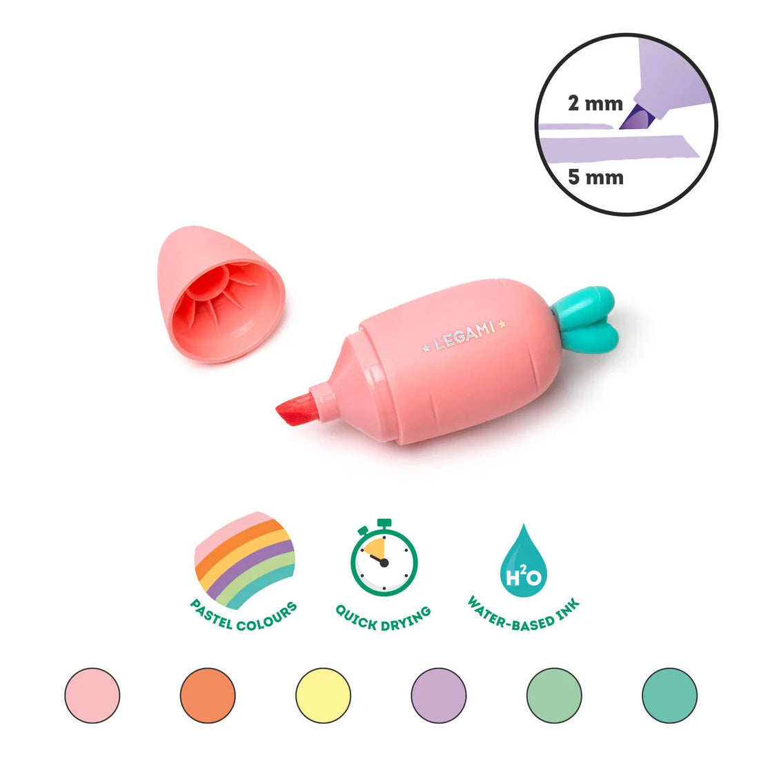 Mini-Textmarker 6er-Set - Carrate Team