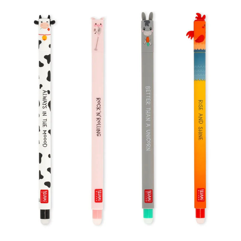 Set mit 4 Löschbaren Gelstiften Farm Sweet Farm - Erasable Pen