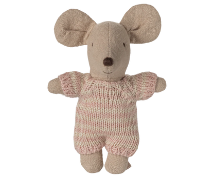 Babymaus in Tragetasche - rose