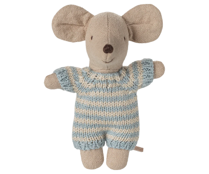 Babymaus in Tragetasche - blau