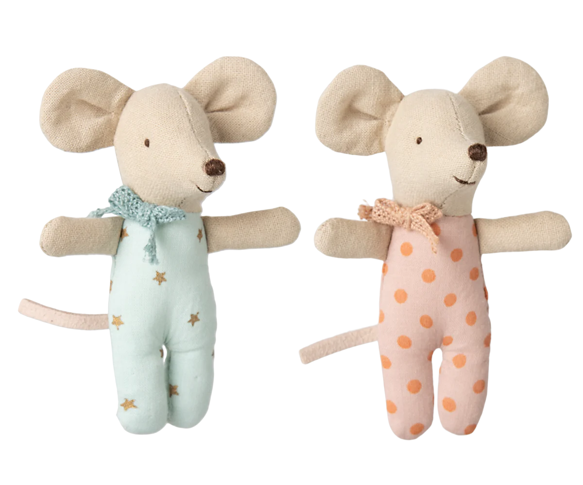 Zwillinge, Babymäuse in Streichholzschachtel
