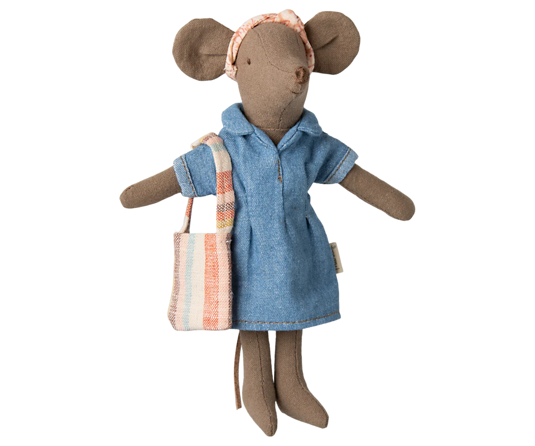 Jeanskleid und Tasche, Mama Maus