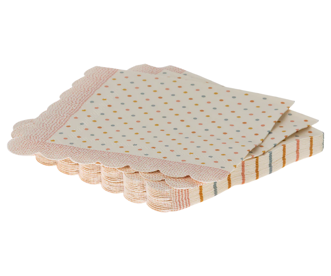 Serviette, Rose Punkte