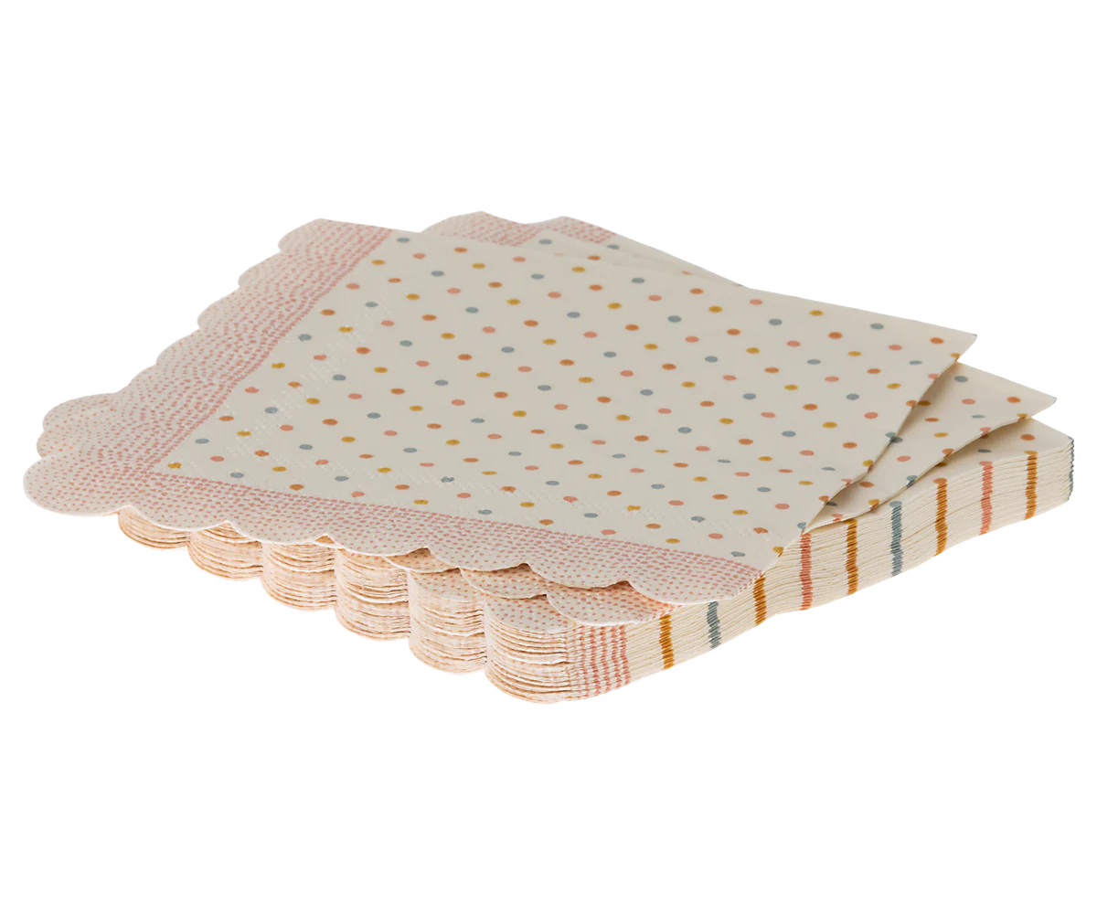 Serviette, Rose Punkte