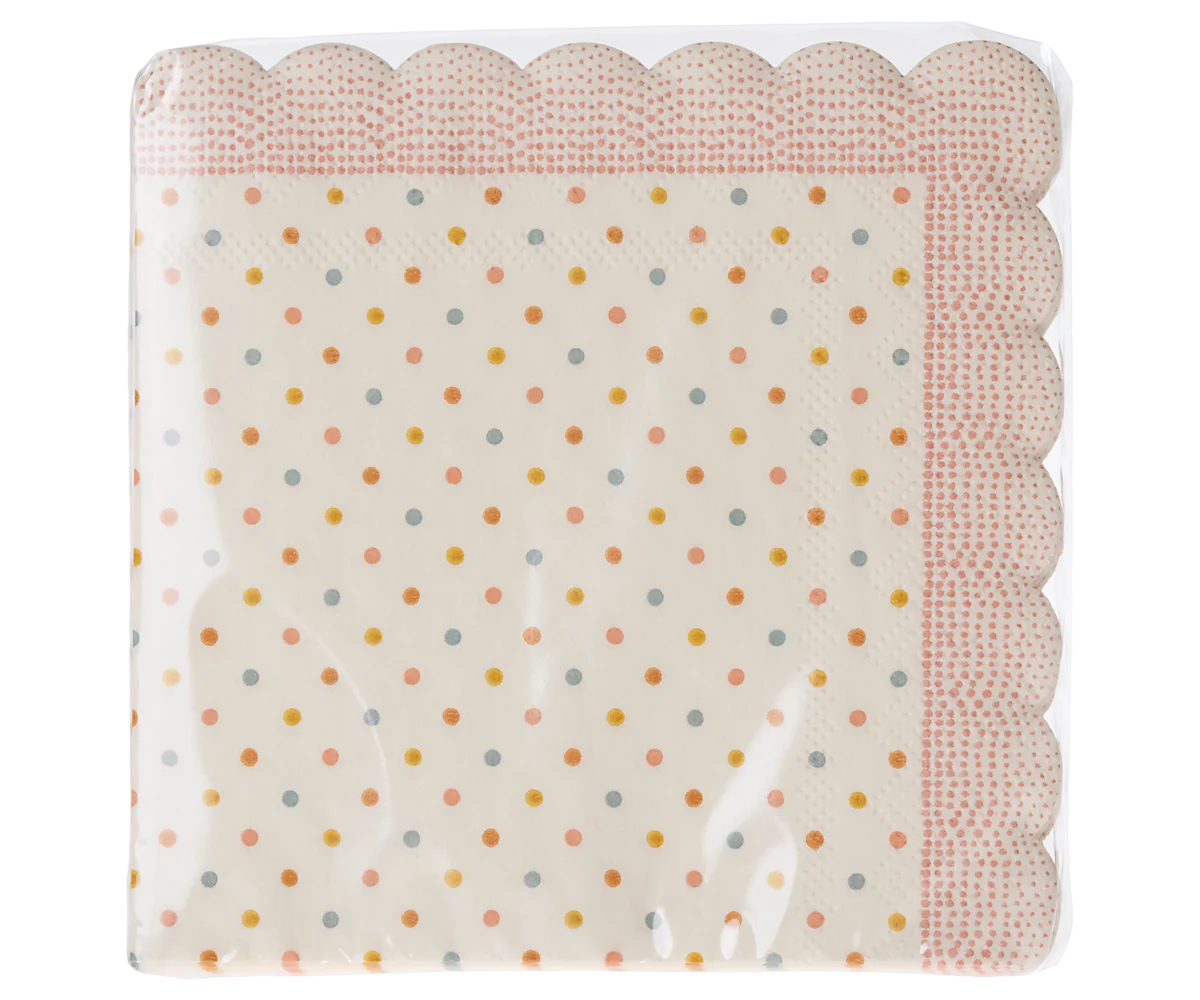 Serviette, Rose Punkte