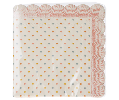 Serviette, Rose Punkte