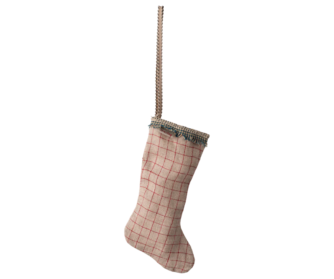 Strumpf Ornament, Schachbrett - Sand