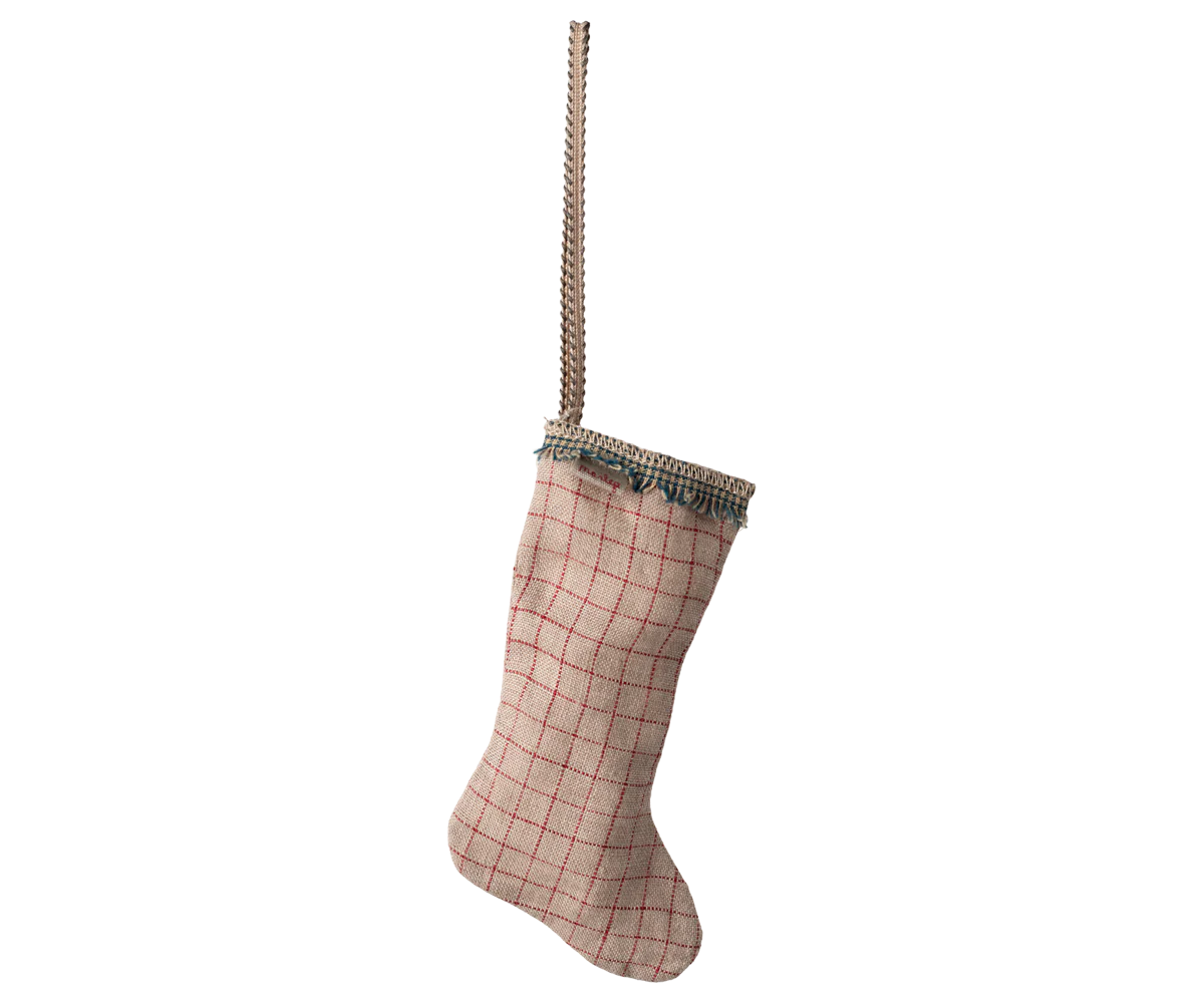 Strumpf Ornament, Schachbrett - Sand