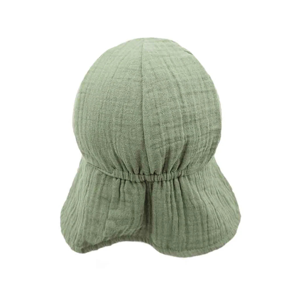 GOTS Schildmütze mit Nackenschutz und Bindeband UPF50+