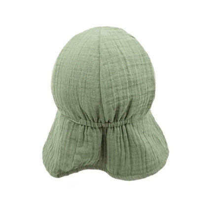 GOTS Schildmütze mit Nackenschutz und Bindeband UPF50+