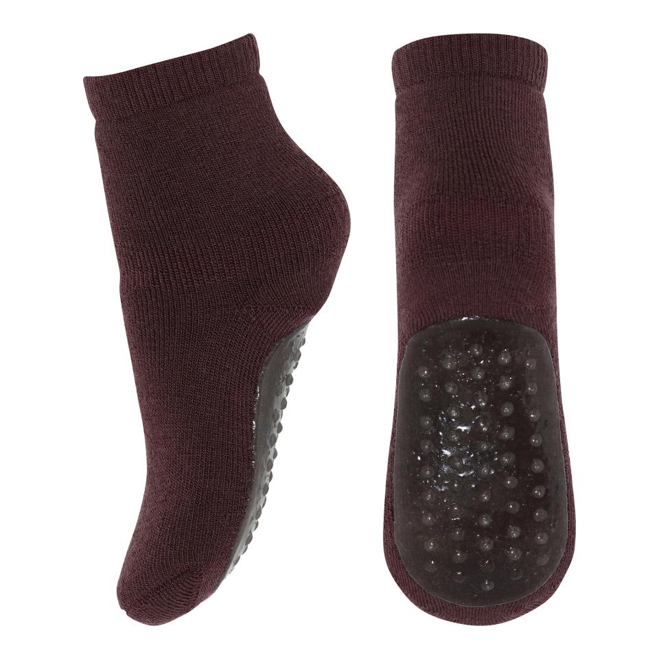 Stoppersocken aus Wolle - grape skin