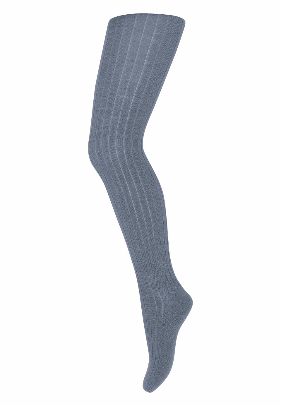 gerippte Wollstrumpfhose - stone blue