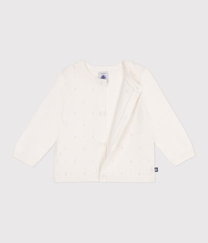 Baby-Cardigan aus Baumwolle mit Zierstrick