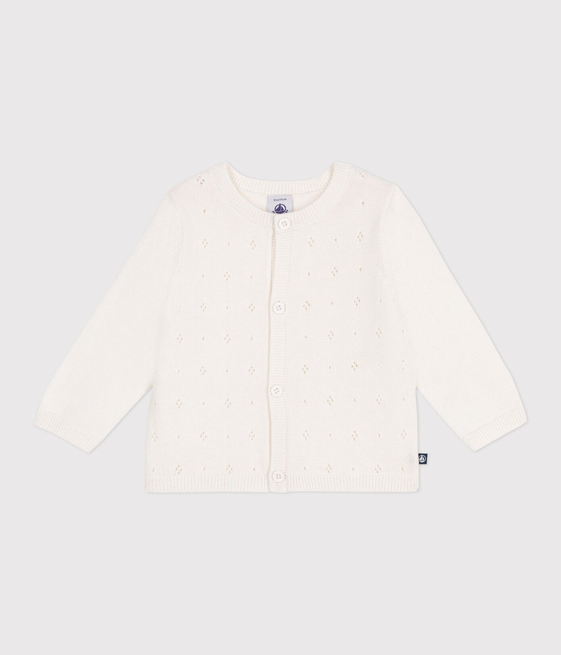 Baby-Cardigan aus Baumwolle mit Zierstrick