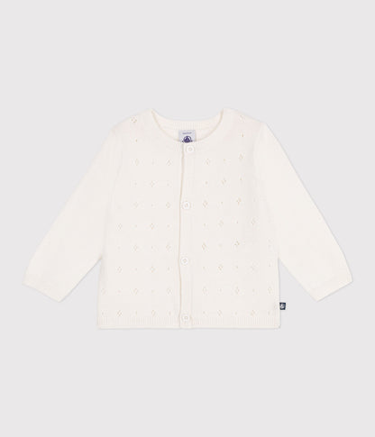 Baby-Cardigan aus Baumwolle mit Zierstrick