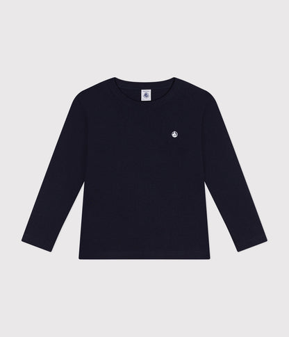 Langärmeliges Kinder-T-Shirt aus Rippstrick