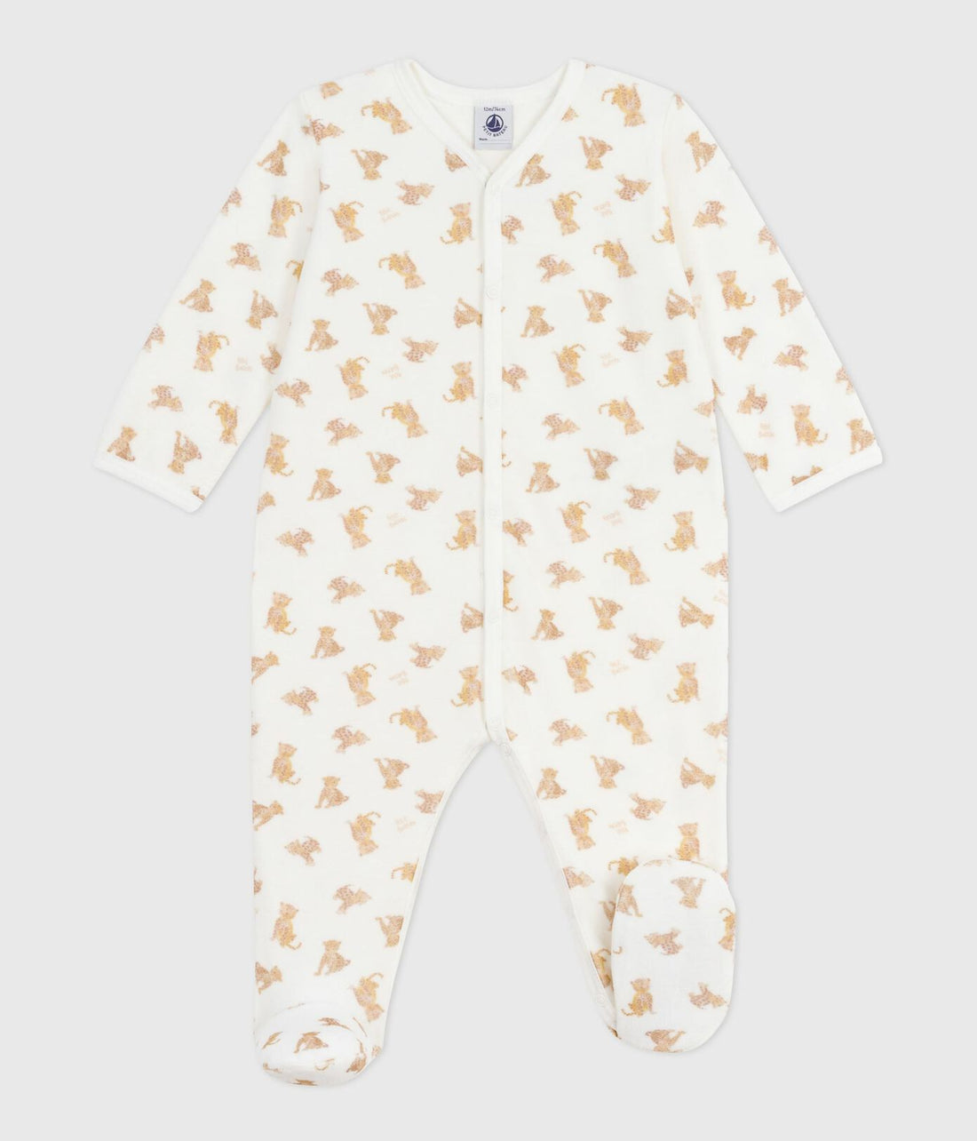 Strampler aus Nicki mit Leoparden-Motiv