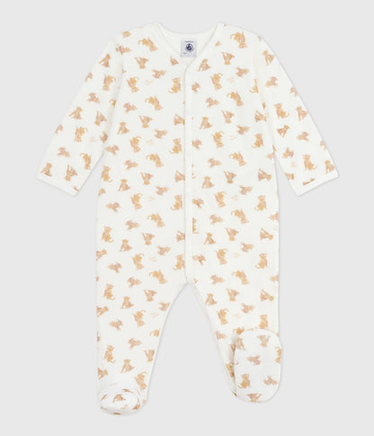Strampler aus Nicki mit Leoparden-Motiv