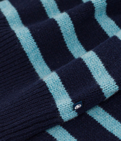 Gestreifter Kinderpullover aus Wolle und Baumwolle