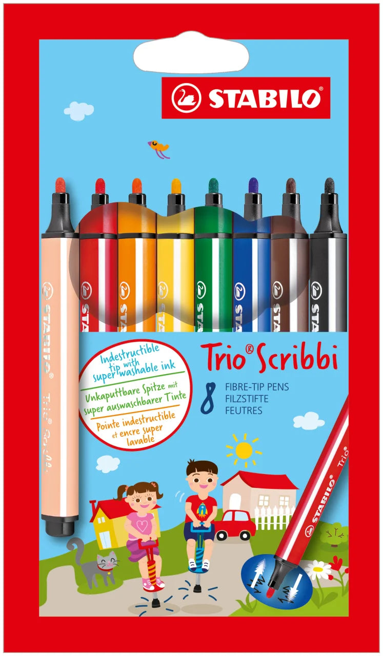 Dreikant-Filzstifte - Trio Scribbi 8er Set