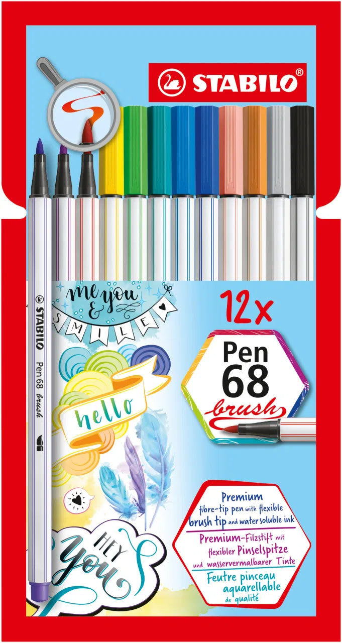 Premium-Filzstift mit Pinselspitze Pen 68 brush - 12er Set