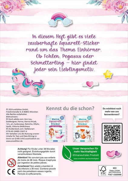 Meine Aquarell-Sticker - Einhörner