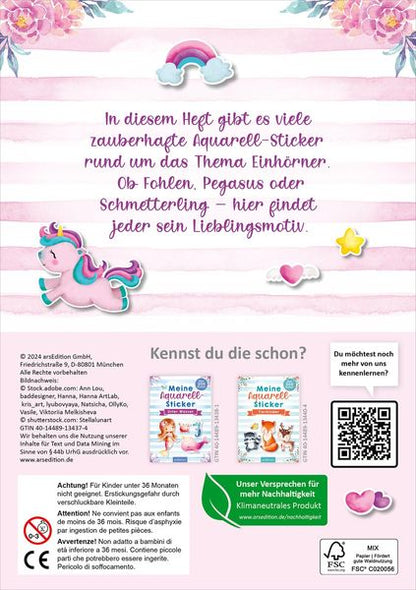 Meine Aquarell-Sticker - Einhörner