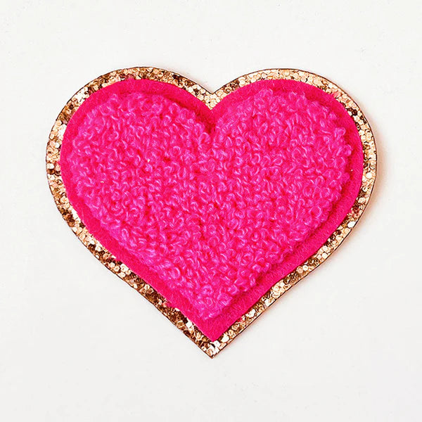 Glitzer Sticker Herz - hot pink