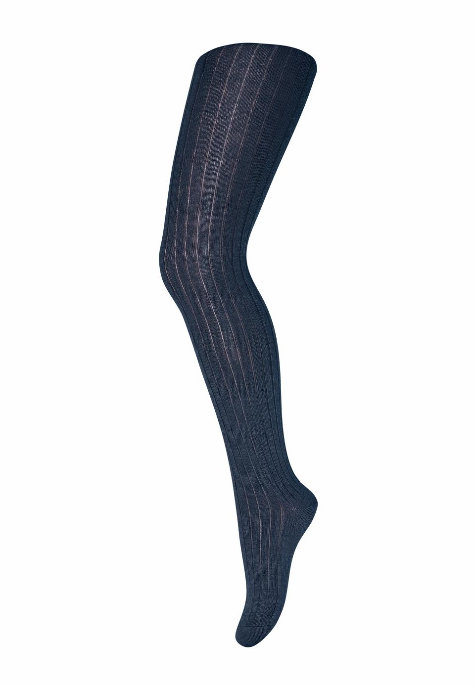 gerippte Wollstrumpfhose - navy