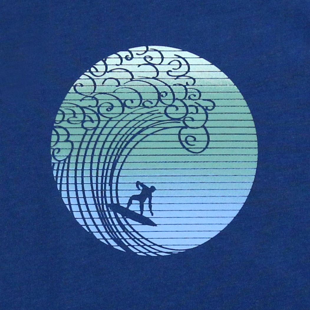 T-Shirt mit Wellenreiterprint