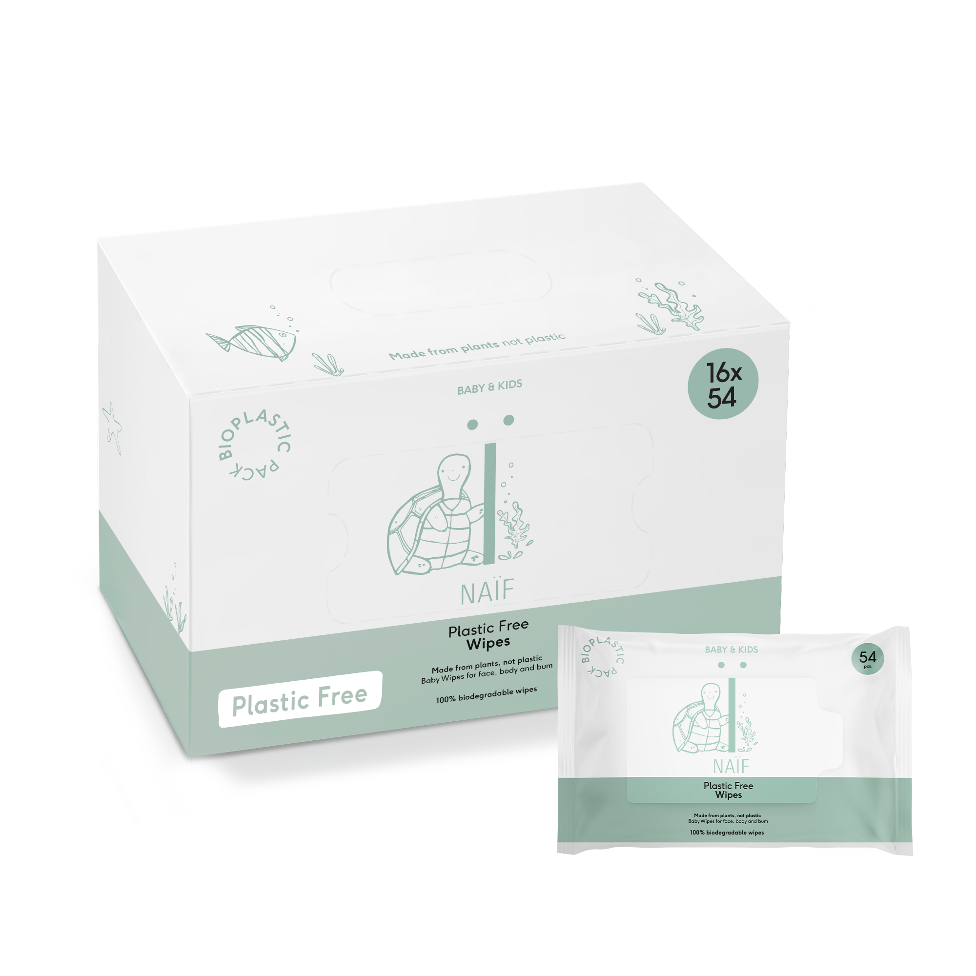 Plastikfreie Feuchttücher auf Basis von Eukalyptus - Plastic Free Baby Wipes