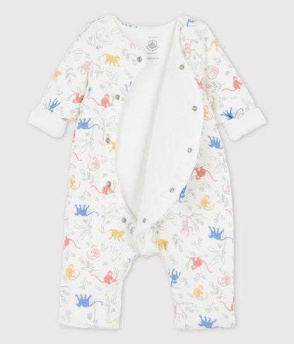 Langer Baby-Overall aus Bio-Doppeljersy mit Affenprint