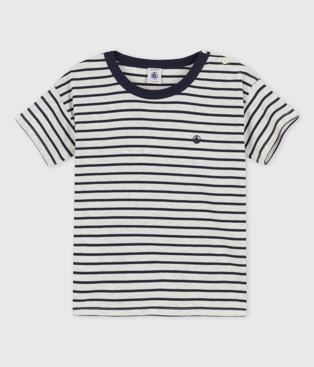 Kurzärmliges T-Shirt aus Baumwolle gestreift