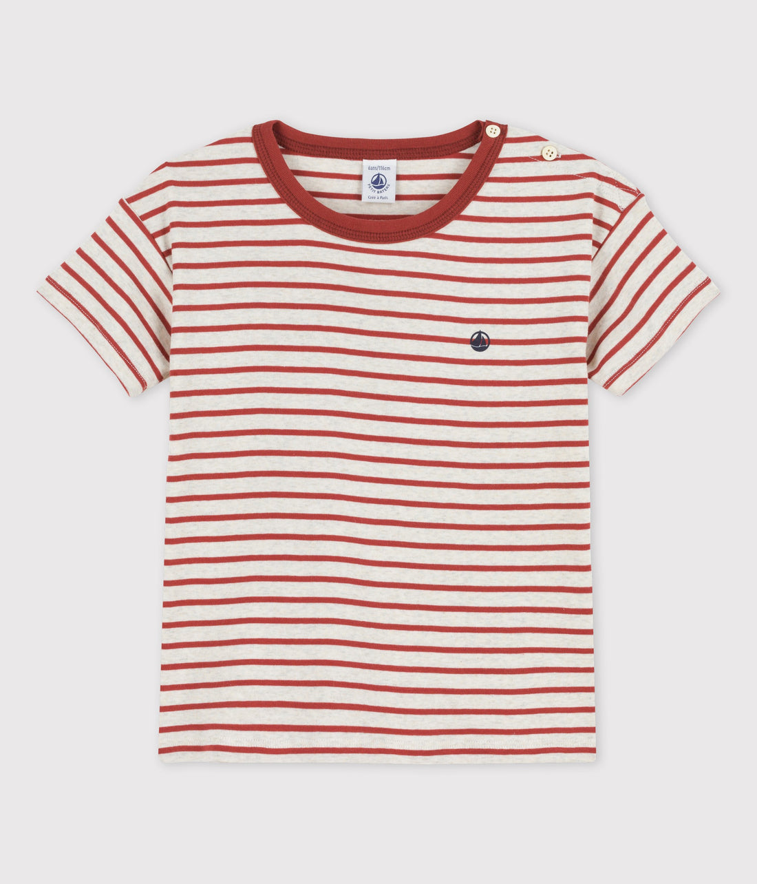 Kurzärmliges T-Shirt aus Baumwolle gestreift