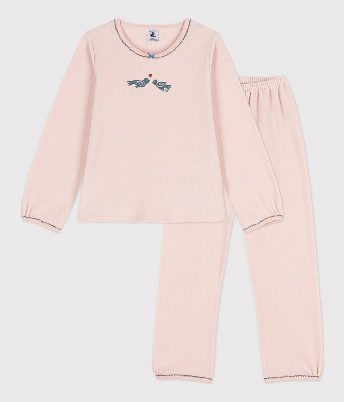 Samt-Pyjama mit Vogelmotiv
