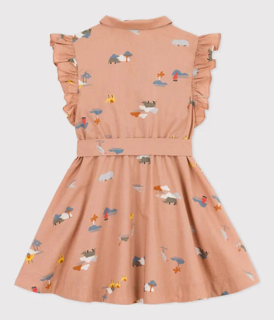 Ärmelloses Kinderkleid aus Popeline