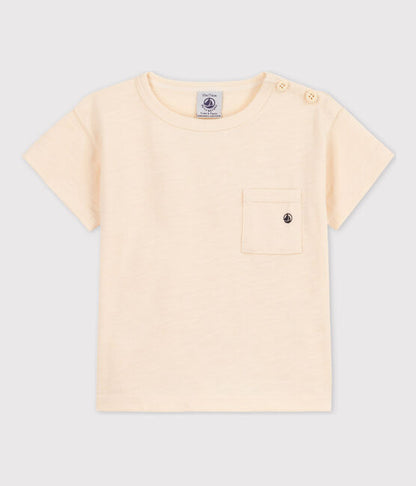 Kurzärmeliges Baby-T-Shirt aus geflammtem Jersey