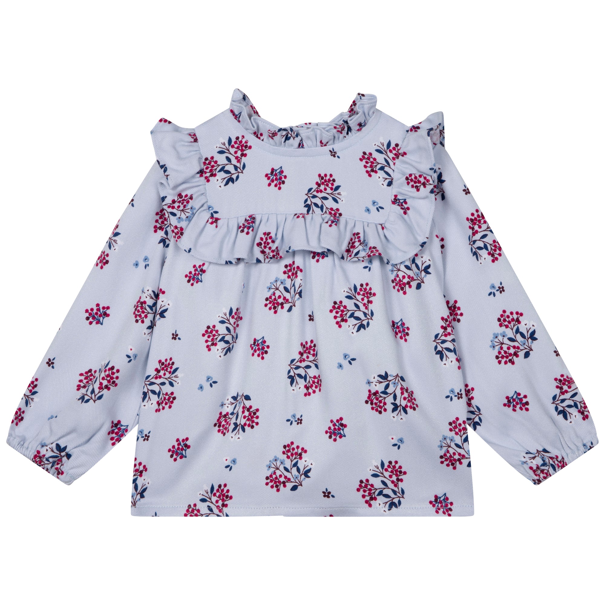 Rüschenbluse mit Blumenmuster