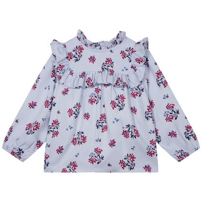 Rüschenbluse mit Blumenmuster