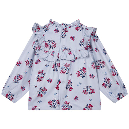 Rüschenbluse mit Blumenmuster